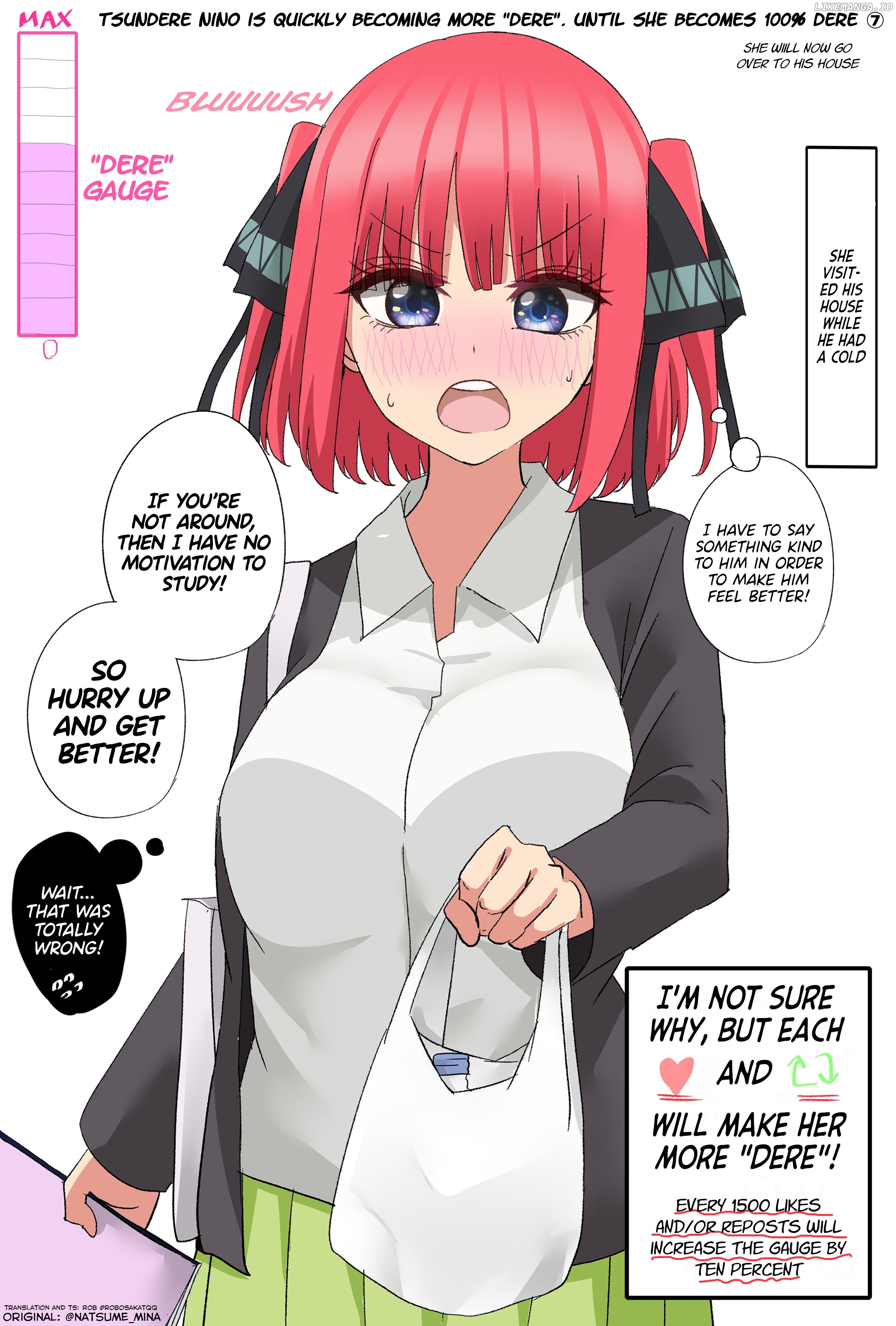 5Toubun No Hanayome - Tsundere Nino Rapidly Becomes More And More "dere" Through Likes And Reposts (Doujinshi) chapter 7 - page 1